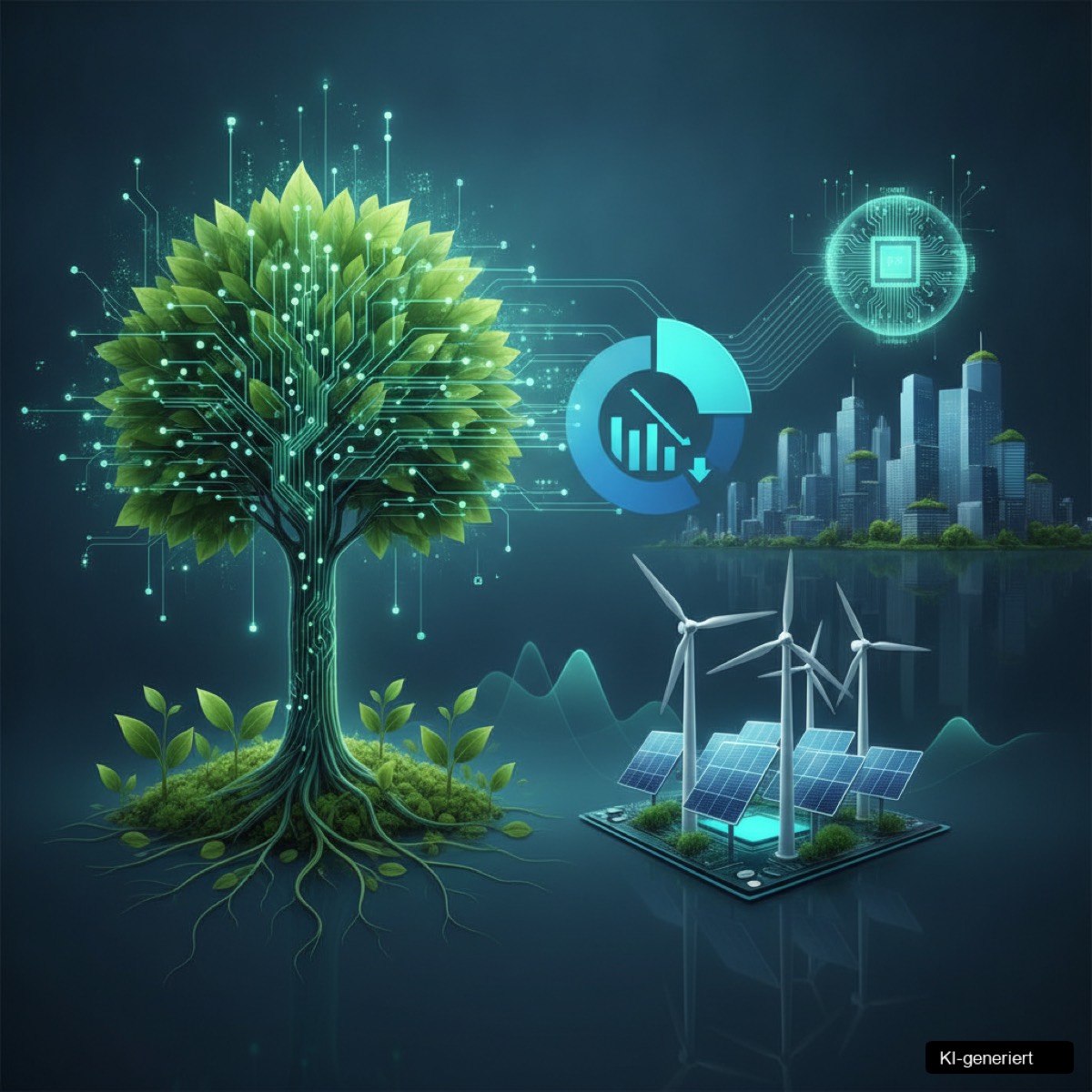 Grafik, die die Reduzierung von Energie- und Betriebskosten durch Smart Building Technologie Betrieb darstellt